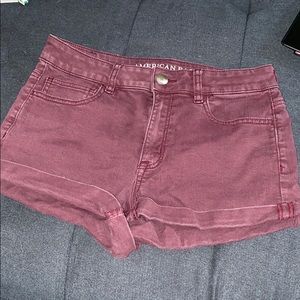 Maroon American Eagle High Rise Shortie